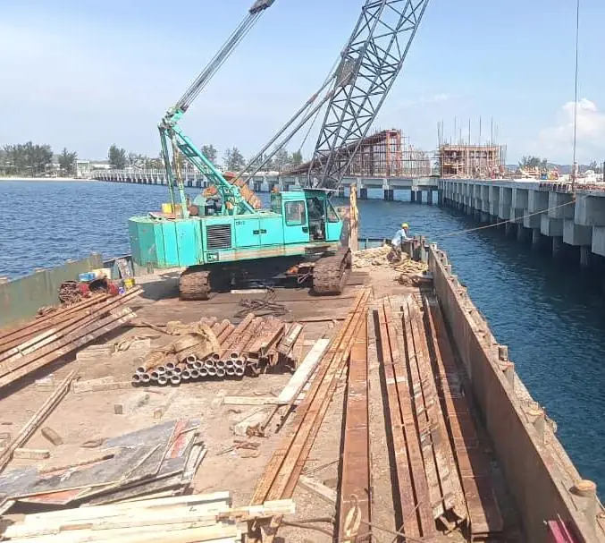 Piling for a bulk cargo terminal