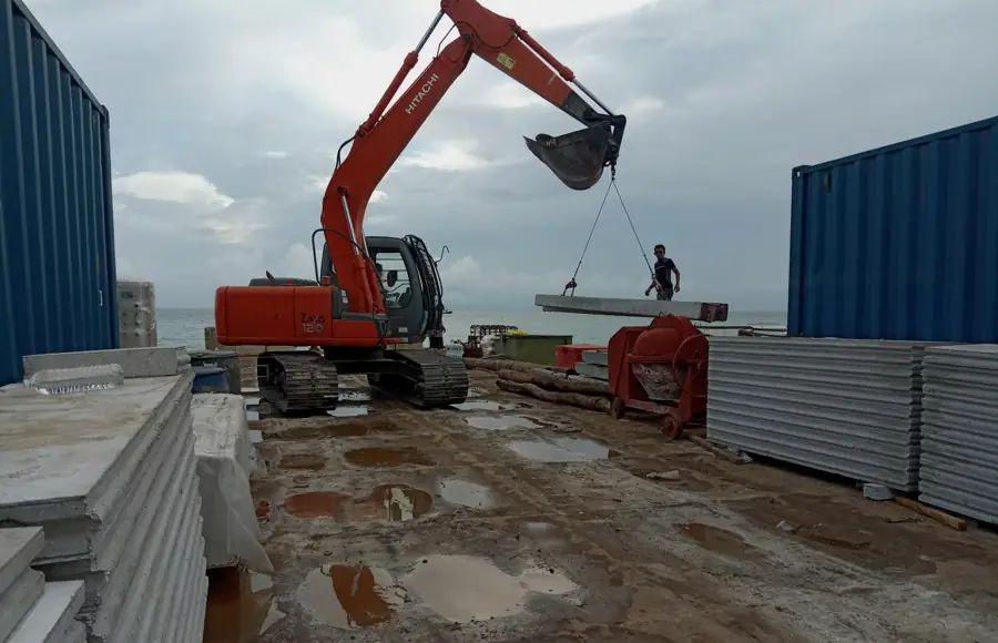 Piling work for a resort